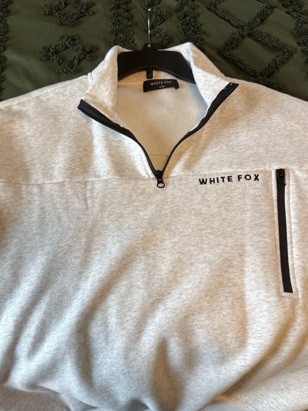 White Fox Boutique Light Gray Half-Zip Pullover Sweatshirt - Picture 3 of 4